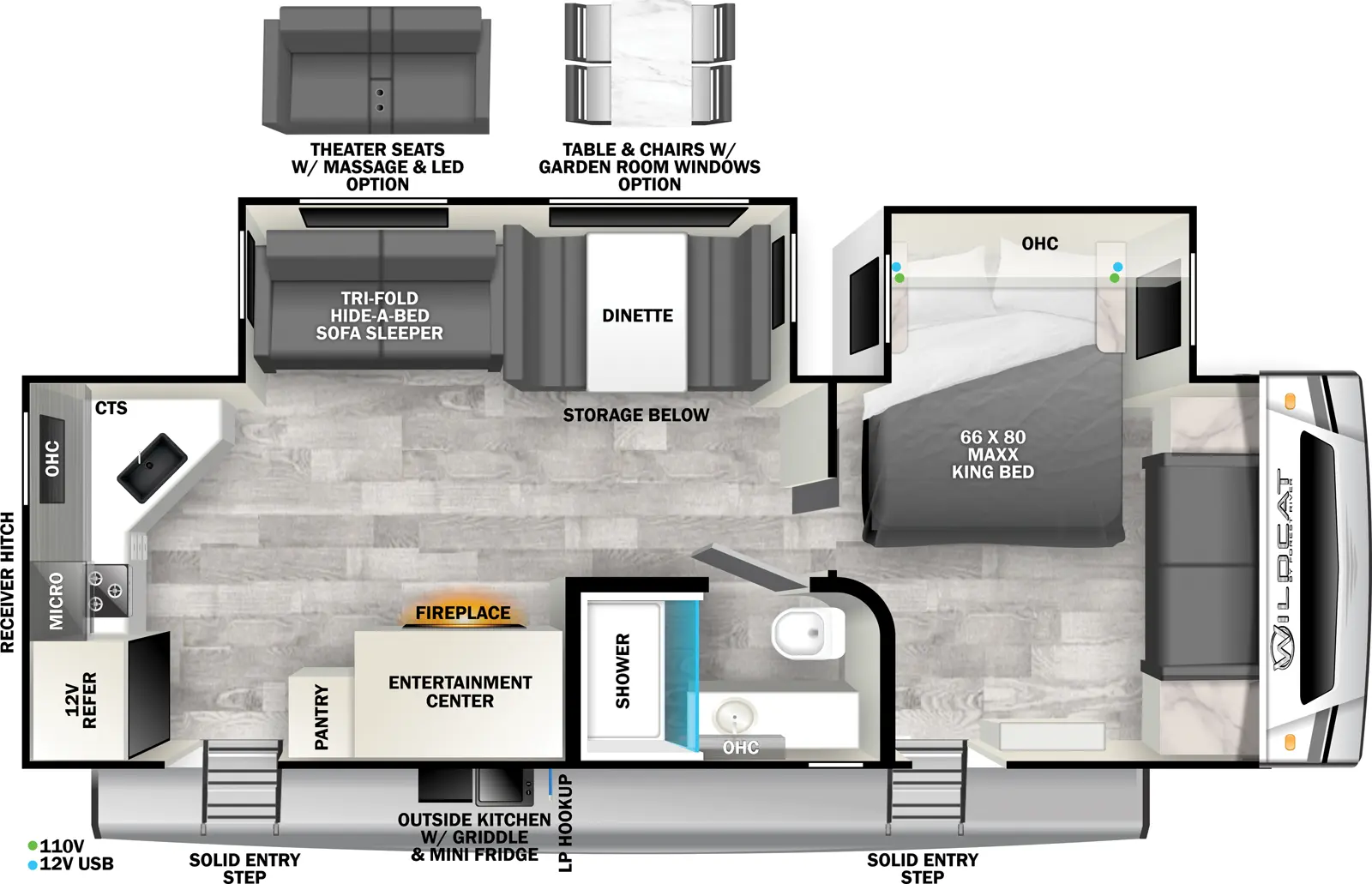 Wildcat Travel Trailers 265BSX - ONE Floorplan